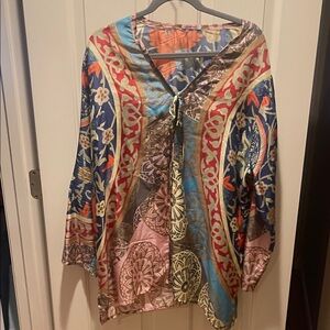 Johnny Was Colorful Floral Blouse